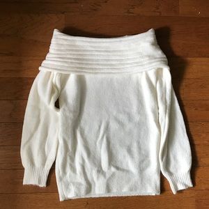 LOFT off the shoulder cream sweater